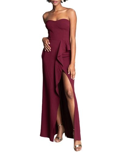 Dress the Population Kai Strapless Gown - Red