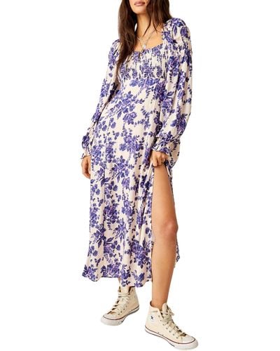 Free People Jaymes Floral Smocked Long Sleeve Maxi Dress - Multicolor