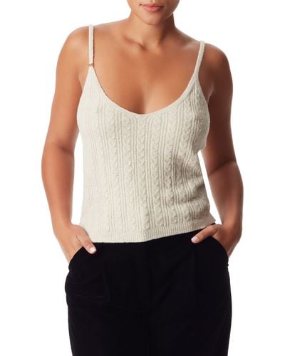 Sam Edelman Emilia Cable Stitch Sweater Camisole - White