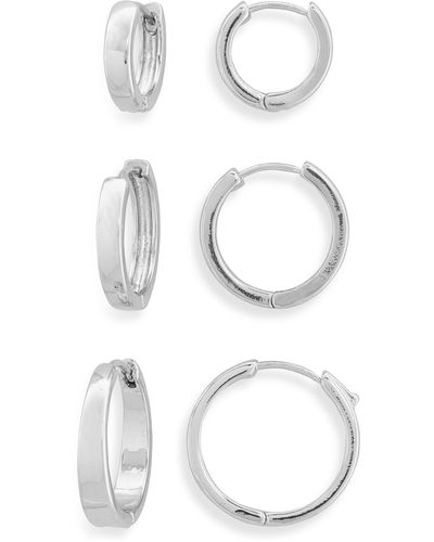 BP. Set Of 3 Hoop Earrings At Nordstrom - White
