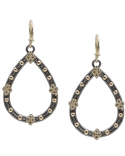 Armenta Old World Crivelli Black Diamond Drop Earrings - Metallic