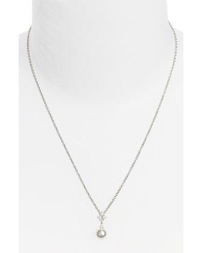 Mikimoto 'classic Elegance' Akoya Cultured Pearl & Diamond Necklace - White