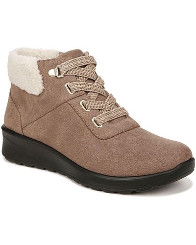 Bzees Generation Faux Shearling Cuff Bootie - Brown