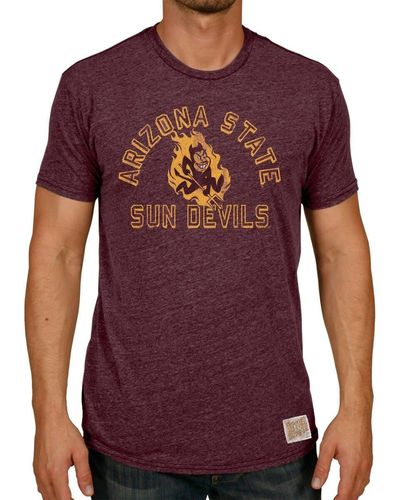 Retro Brand Original Heathered Maroon Arizona State Sun Devils Vintage Tri-blend T-shirt