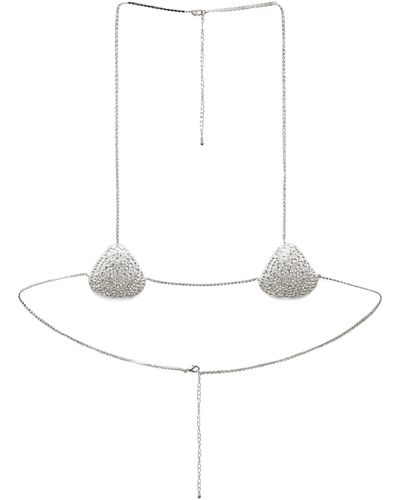 Mango Crystal Body Necklace - White