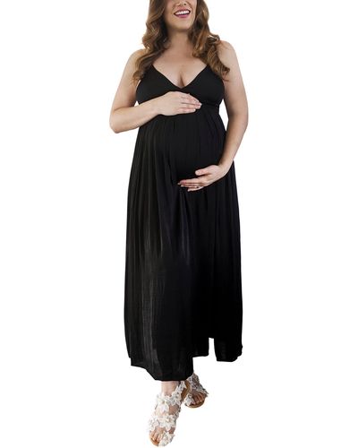 EMILIA GEORGE Oxord Maternity/nursing Sundress - Black