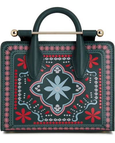 Strathberry Nano Bandana Painted Leather Tote - Black