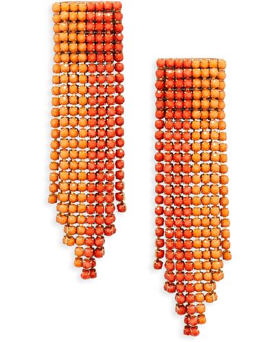 Deepa Gurnani Rayla Beaded Chandelier Earrings - Orange