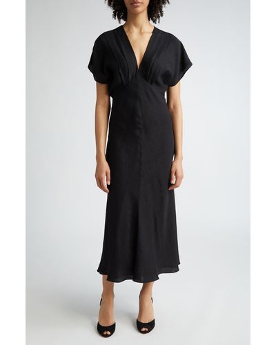 Veronica Beard Seymour Empire Waist Silk Maxi Dress - Black