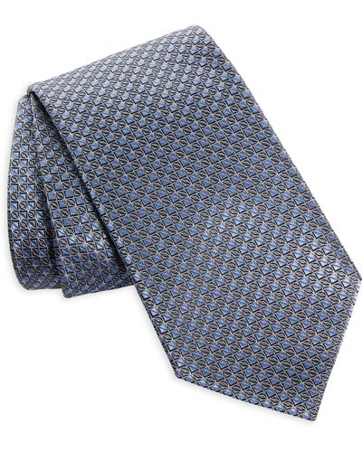 Zegna Cento Fili Silk Jacquard Tie - Blue