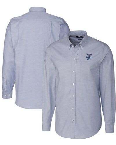 Cutter & Buck Corpus Christi Hooks Oxford Stretch Long Sleeve Button-down Dress Shirt At Nordstrom - Blue