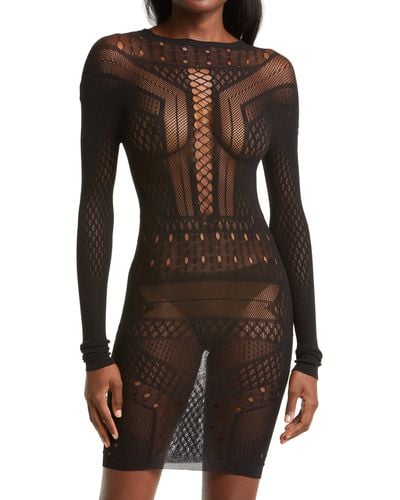 Ann Summers Janelle Lace Long Sleeve Chemise - Brown