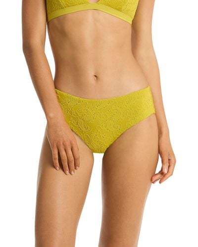 Sea Level Interlace Mid Bikini Bottoms - Yellow