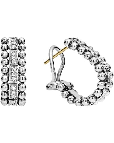 Lagos Caviar Spark Diamond Huggie Earrings - Metallic