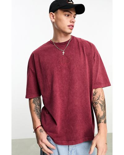 ASOS Embroide Oversize Heavyweight T-shirt At Nordstrom - Red