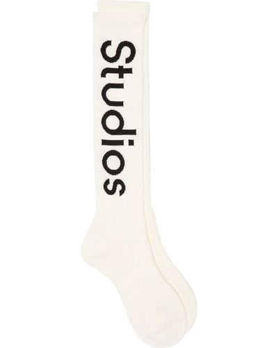 Acne Studios Logo Rib Socks - White