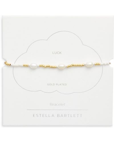 Estella Bartlett Amelia Pearl Station Slider Bracelet - White