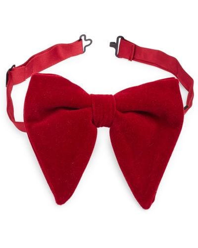 CLIFTON WILSON Silk Velvet Bow Tie - Red