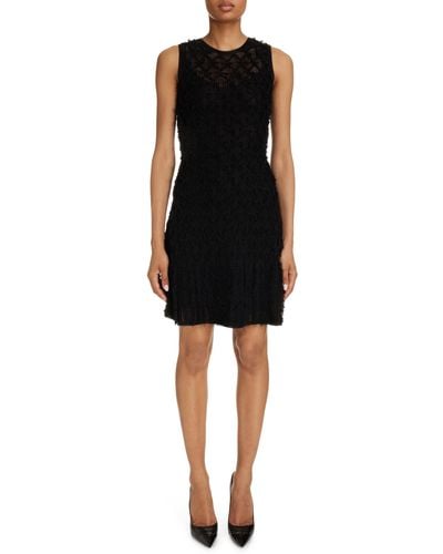 Chloé Tweed Lace A-line Dress - Black