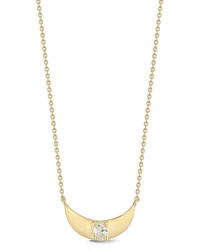 Dana Rebecca Mikaela Estelle Diamond Crescent Pendant Necklace - White