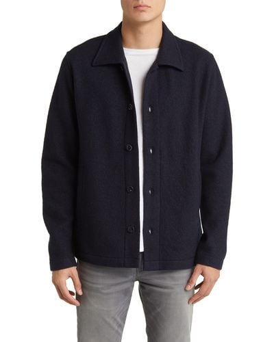 NN07 Zander 6398 Wool Shirt Jacket - Blue