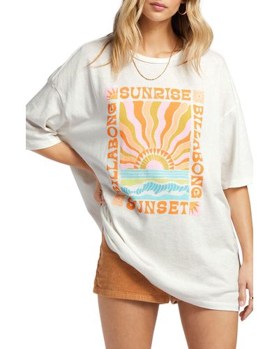 Billabong Sunrise To Sunset Oversize Cotton Graphic T-shirt - Multicolor