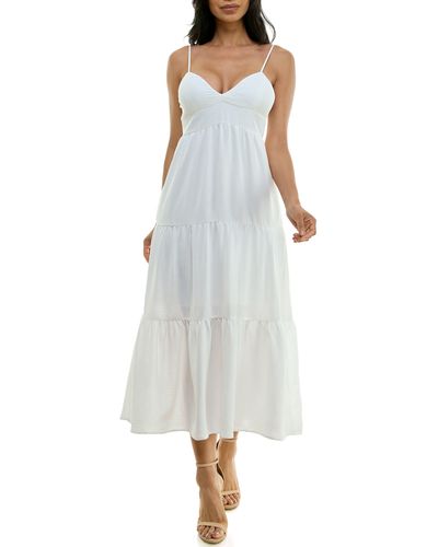 Speechless Back Cutout Midi Dress - White