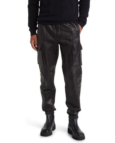 FRAME Leather Cargo sweatpants - Black