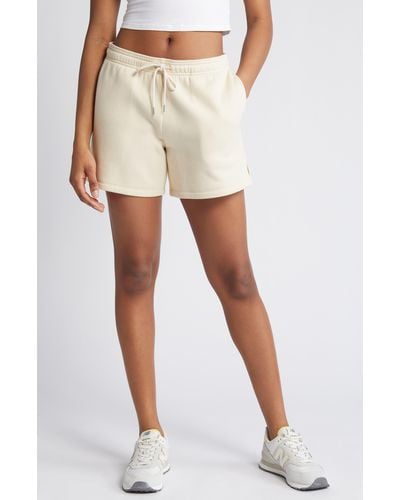 BP. Cotton Blend Fleece Shorts - Natural
