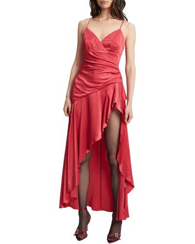 Bardot Sorella Ruffle Midi Dress - Red