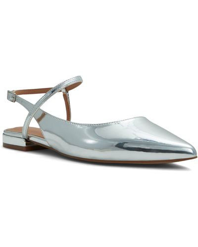 ALDO Sarine Ankle Strap Pointed Toe Flat - White