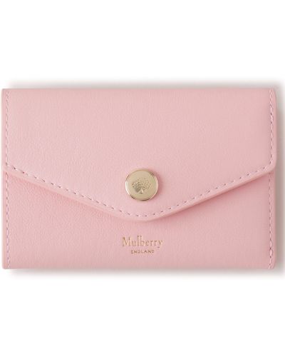 Mulberry Bifold Leather Card Case - Pink
