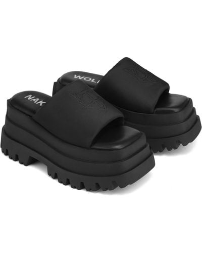 Naked Wolfe Delicious Platform Slide Sandal - Black