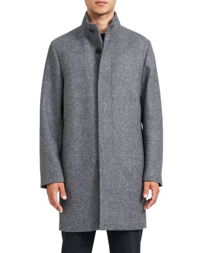 Theory Belvin Recycled Wool Blend Coat - Gray