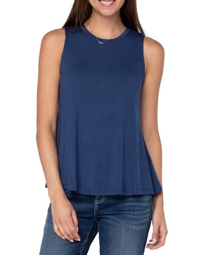 Liverpool Los Angeles Sleeveless Knit Top - Blue