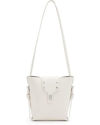 AllSaints Miro Crossbody Bucket Bag - White