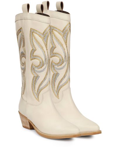 Saint G. Martina Pointed Toe Western Boot - White