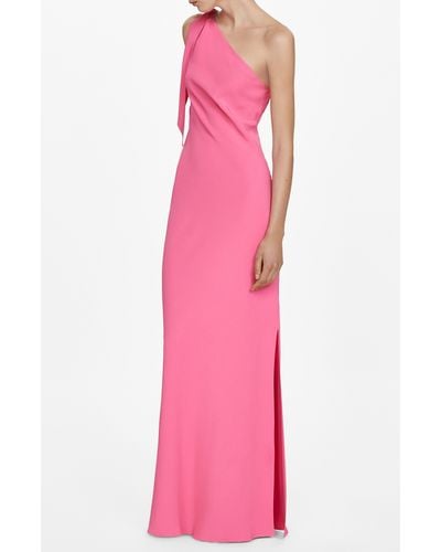 Mango Lazaro One-shoulder Gown - Pink