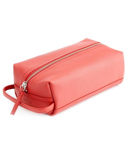 ROYCE New York Compact Leather Toiletry Bag - Pink