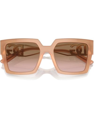 Dolce & Gabbana 53mm Gradient Square Sunglasses - Brown