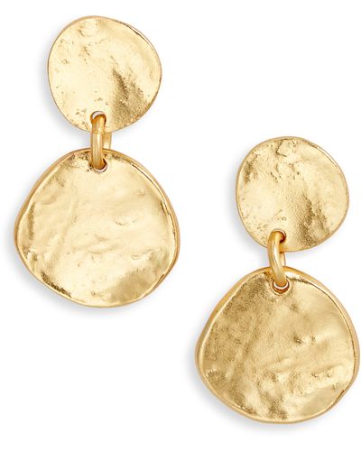 Karine Sultan Medallion Disc Drop Earrings - Metallic