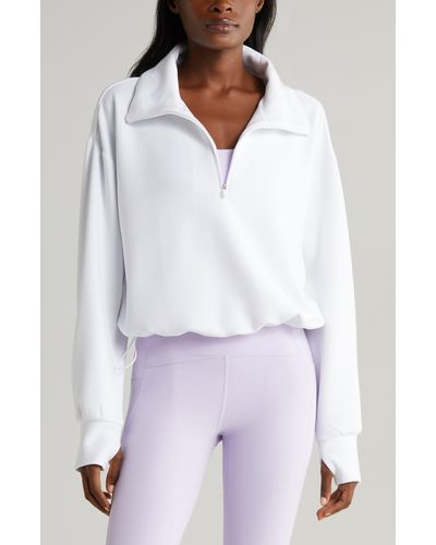 Zella Modal Half Zip Pullover - White