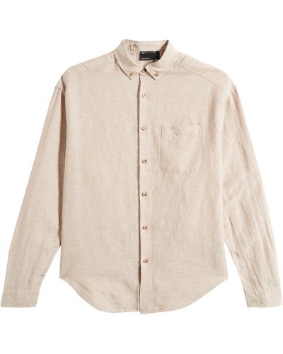 ASOS Oversize Linen & Cotton Button-down Shirt - Natural