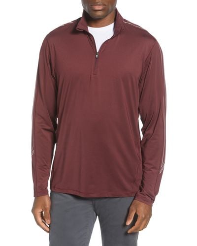 Cutter & Buck Pennant Classic Fit Half Zip Pullover - Red
