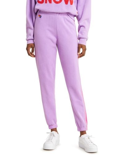 Aviator Nation Stripe Sweatpants - Purple