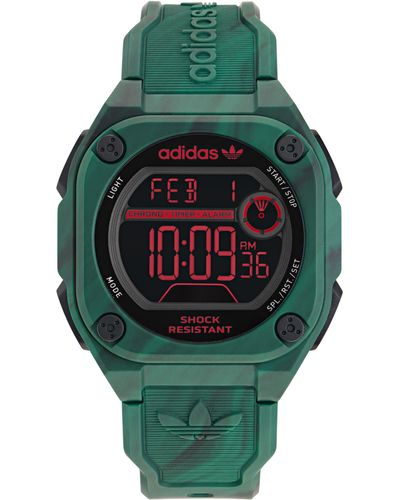 adidas City Tech Two Resin Strap Watch - Green