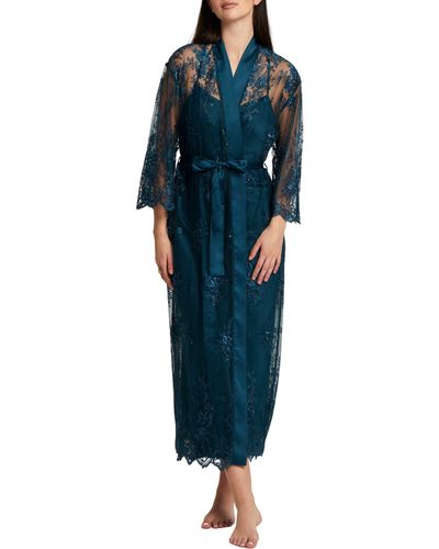 Rya Collection Darling Sheer Lace Robe - Blue