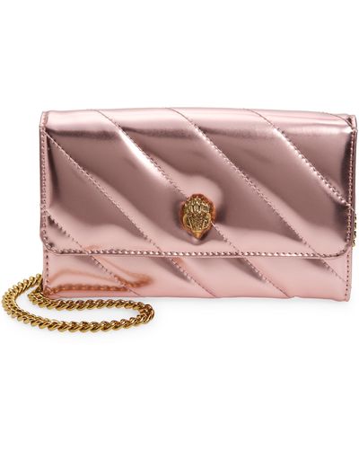 Kurt Geiger Soho Leather Wallet On A Chain - Pink