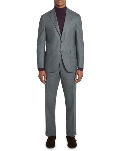 Jack Victor Dean Soft Constructed Super 120s Wool Suit - Gray
