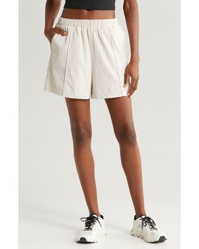 Zella Saylor Crinkle Shorts - White